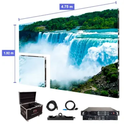 Pantalla de video LED de 3.84 m x 1.92 m - P2.5 mm para interiores