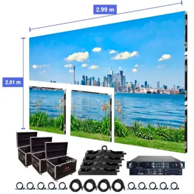 Pantalla de video LED de 2.99 m x 2.01 m - P3.91 mm para interiores