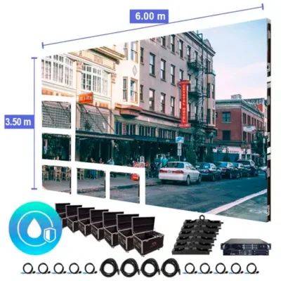 Pantalla de video LED de 6.00 m x 3.50 m - P3.91 mm para exterior